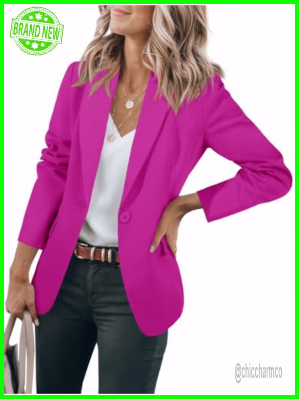Women's Slim Fit Long Sleeve Open Front Blazer Business Casual Suit Jacket